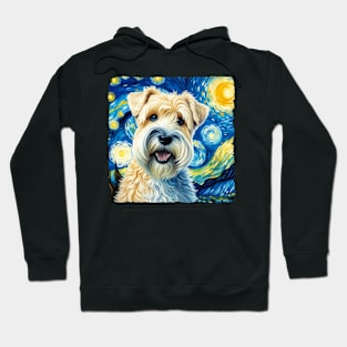 Starry Soft Coated Wheaten Terrier Dog Portrait - Pet Portrait Hoodie